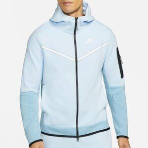 Nike Men's Sportswear Tech Fleece Full-Zip Hoodie CU4489, Sky Blue, Large Nike
